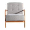 Mid-Century Modern Armchair Velvet Upholstered Solid Wooden Frame Accent Chair