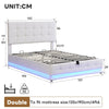 Ottoman Gas Lift Up Bed With LED 4ft6 Double Bed Faux Leather Modern Bed Frame