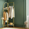 Durable Coat Rack Sturdy Entryway Garment Stand 180-90° Foldable Storage Shelf
