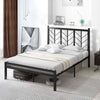Double Size Heavy-Duty Metal Frame Modern Bed Frame w/Under-bed Storage