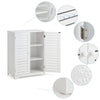 Mondeer Shutter Bathroom Storage Cabinet Floor Standing w/ 2 Adjustable Shelves