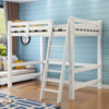 Wooden High Sleeper with Ladder Single Loft Bunk Bed Frame Sleeping Bed Bedstead