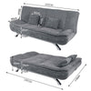 3 Seaters Fabric Sofa Bed Recliner Chair Sleeper Sofa Bed Couch Chair w/Cushion