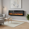 50" Electric LED Fireplace Wall Mounted Standing FREE FEET Inset Heater Crystal