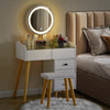 LED Mirror Dressing Table Vanity Make up Desk with 5 Drawers and Stool
