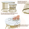 Nesting Coffee Table Set of 2 Marble Effect Side End Table for Living Room