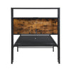 Single Metal Bed Frame with LED, Charging Station, Storage Headboard and Drawer