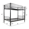 Iron Heavy Stable Bunk Bed Frame Single Loft Sleeper Bed Frame with Ladder Black