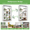 6-Tier Tall Plant Stand Display Rack Metal Plant Shelf w/10 Hanging Hooks Brown