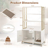Indoor Tall Pet House Corner Shelf Cat Litter Box Enclosure-White