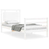 Bed Frame with Headboard White 100x200 cm Solid Wood