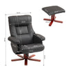 Recliner Chair with Footstool & Adjustable Backrest Upholstered Armchair, Black