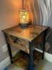 Industrial Side Table Vintage Bedside Cabinet Rustic Metal Unit End Phone Stand