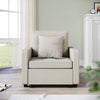 Cream 3-in-1 Folding Sofa Bed Pull Out Convertible Chair Fabric Recliner Sleeper