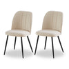 Set of 2,4,6 Velvet Suede Dining Chairs Upholstered seat Ergnomic with Metal Leg