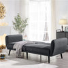 2 Seater Sofa Bed Convertible Futon Bed Settee with Wooden Legs Recliner Couch