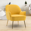 Velvet Armchair Oyster Wing Back Tub Chair Accent Leisure Sofa Seat Metal Legs