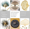 Large Wall Clock Silent Elegant Decorative Floral Gold Flower Leaf Clock 83cm
