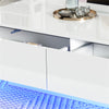 Coffee Table with 2 Storage Drawers White High Gloss Tea Table with LED Lights