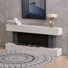 50" White Wall Mounted Fireplace Suite Electric Fire H-Shape Mantel Gloss Heater