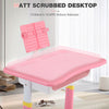 Kids Desk Chair Set School Student Child Kids Study Table Height Adjustable Pink