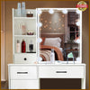 Dressing Table Mirror with 10 LED Lights Drawers Vanity Makeup Desk Stool Set