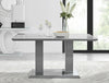 Grey High Gloss Large 6 Seat Rectangular Pillared Kitchen Dining Table