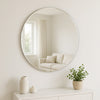 Mirror Large Art Deco Glass Frameless Round Venetian Wall Mirror 80cm x 80cm