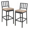 2PCS Patio Bar Stools Counter Height Chair Dining Chairs w/Detachable Cushion