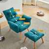 Blue Lazy Chair with Footstool Relax Lounge Chair Accent Armchair Sofa Chair