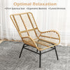PE Rattan Garden Chair Outdoor Armchair Wicker Lounge Chairs-Grey
