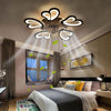 Ceiling Fan Light Reversible Airflow 5 Blades Mount Lighting APP/Remote Dimmable