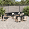 9 Piece Garden Sofa Set Solid Wood Pine O9D6