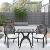 Cast Aluminium Garden Table And Chairs Outdoor Dining Bistro Furniture White Set