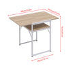 2-Tier Extendable Computer Desk Breakfast Dining Table for Small Space Foldable