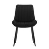 2pcs Black Velvet Dining Chairs Set Padded Seat Back Restaurant Chair