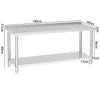 Stainless Steel Kitchen Commercial Prep Table Overshelf Catering Worktop Bench