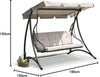 Florian 3 Seat Swing Hammock Charcoal & Light Grey Fast Free Delivery