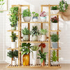 Bamboo Plant Stand 17 Pot Flower Display Rack Corner Garden Shelf Holder