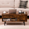 Pull up Coffee Table Home Office Flip Top Center Table w/Open Shelf-Coffee
