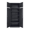 Extra Tall 225cm Storage Cabinet Lockable Steel Garage Office Workshop Cupboard