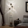 Modern Floor Lamp with Shelf Standing Light Lamp 3 Lampshade Bedroom Living Room