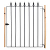 Metal Single Garden Gate Wrought Iron Barrier Doors Fence Panel Manor Entrance