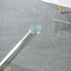 Round Glass Home Kitchen Dining Table 90cm top with Stainless Steel Metal Legs