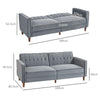 Convertible Sofa Futon Velvet-Touch Tufted Couch Sofa Bed Dark Grey