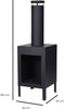 Chiminea for Garden & Patio Outdoor Square Fire Wood Burner Heater Black Classic