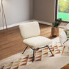 White Accent Chair Upholstered Lambswool Fabric Occasion Chair Single Sofa Chair
