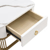 Coffee Table Square Nest of Tables Side Table with Metal Frame & Drawer Storage