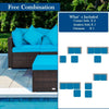 4 PCS Rattan Patio Conversation Set Outdoor Furniture Sofa Set w/ Coffee Table