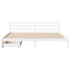 Bed Frame with Drawers White 200x200 Solid Wood Pine C8K9
